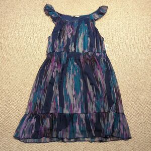 Old Navy Fit Flare Midi Dress Womens XXL Watrercolor Smocked Tiered